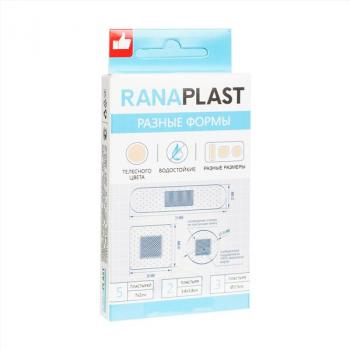 Пластырь бактерицидный Ранапласт/ranaplast разные формы N10