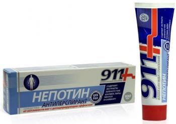 911 непотин гель д/ног от потливости 100мл