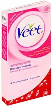 Вит/veet полоски восковые д/норм кожи N12