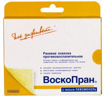 Повязка мазевая Воскопран левомеколь 10х10см N10 (090418М)