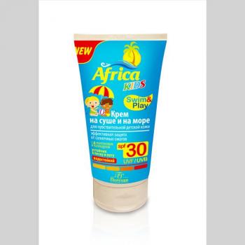 Африка кидс крем солнцезащитный spf30 150мл на суше и на море д/чувствит кожи (410)