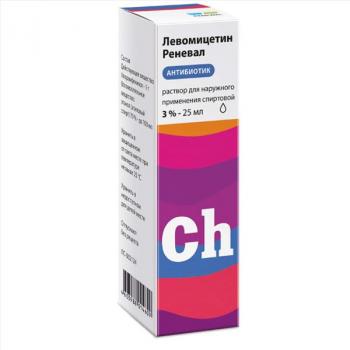 Левомицетин Реневал р-р наруж.спирт. 3% 25мл N1