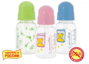 МД Курносики бутылочка 125мл соска силикон крышка 0+мес (11001/1105)