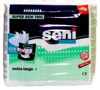 Подгузники Супер сени трио эйр (4) экстра лардж N10 (130-170см/3100мл)