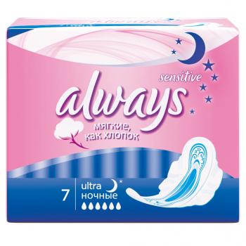 Прокладки Олвейс ультра сенситив N7 найт сингл