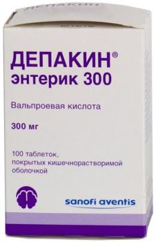 Депакин энтерик 300 таб. п.о кш/раств 300мг N100