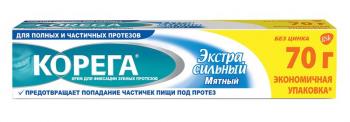 Корега крем д/фиксации зубных протезов экстра сильный мятный 70г