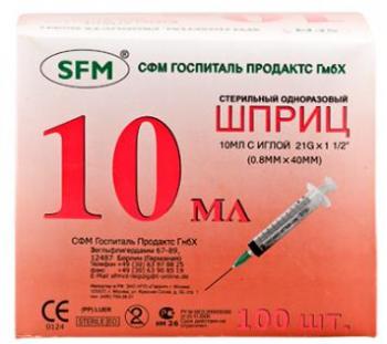 Шприц СФМ 3х комп 10мл N1 (21G 0,7х40)