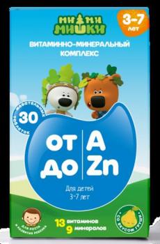 Ми-ми-мишки витаминно-минеральный комплекс от A до Zn таб. жев. д/детей 3-7лет 860мг N30