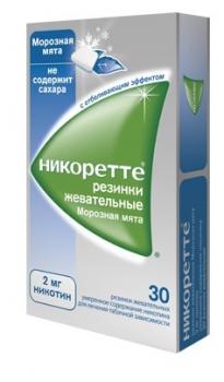Никоретте жев резинка морозная мята 2мг N30
