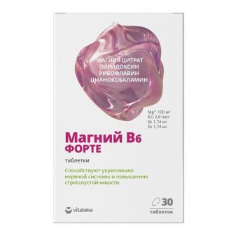 Витатека магний В6 форте таб. 1170 мг N30