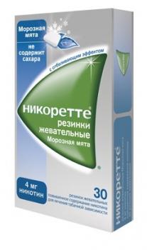 Никоретте жев резинка морозная мята 4мг N30