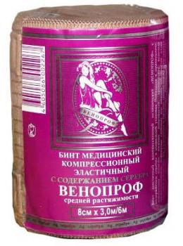 Бинт эластичный 3мх8см венопроф (застежка)
