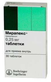 Мирапекс таб. 0,25мг N30