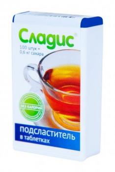 Заменитель сахара Сладис таб. (с доз.) N100