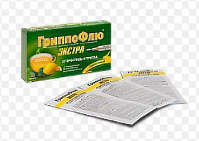 Гриппофлю экстра от простуды и гриппа пор. д/р-ра внутр лимонный 13г N8