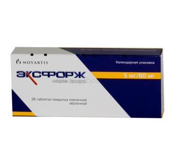 Эксфорж таб. п.п.о. 5мг+80мг N28