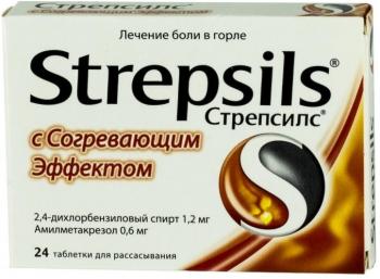 Стрепсилс с согревающим эффектом таб. д/рассас N24